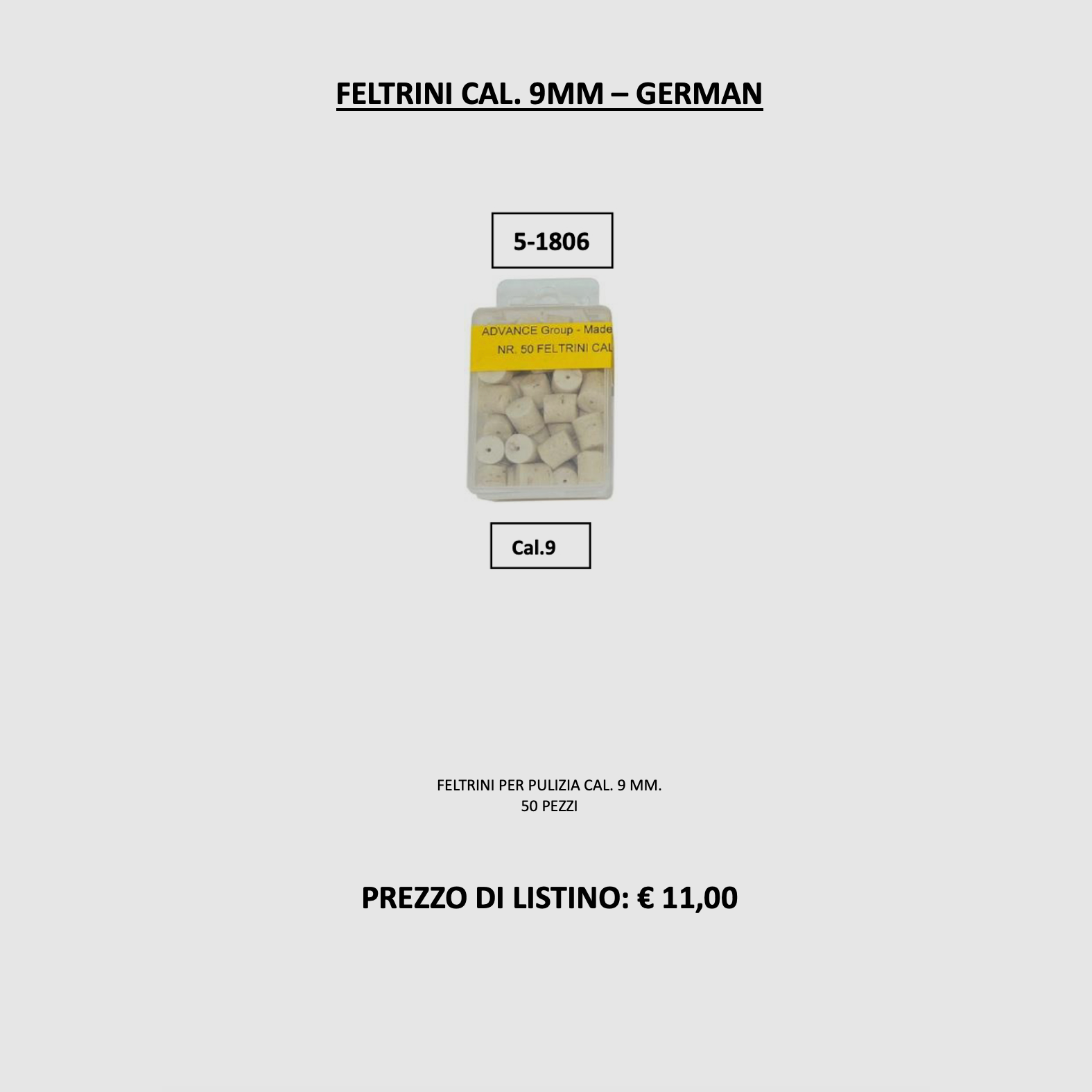 GERMAN – FELTRINI CAL. 9MM, immagine 2 di 2