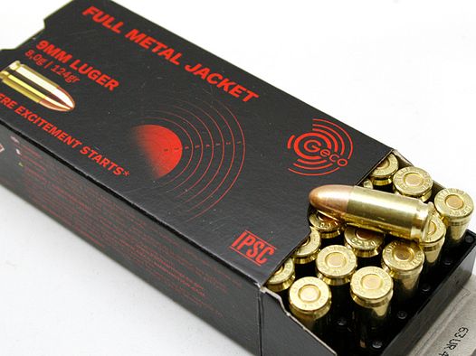 50 Schuss GECO 9mm Luger 9x19 Vollmantel Munition PistolenPatronen IPSC 8,0g 124gr #2318629 360 m/s