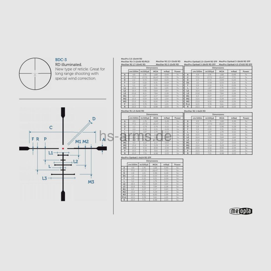 Meopta Meopta Optika6 1-6x24 RD SFP - BDC-3