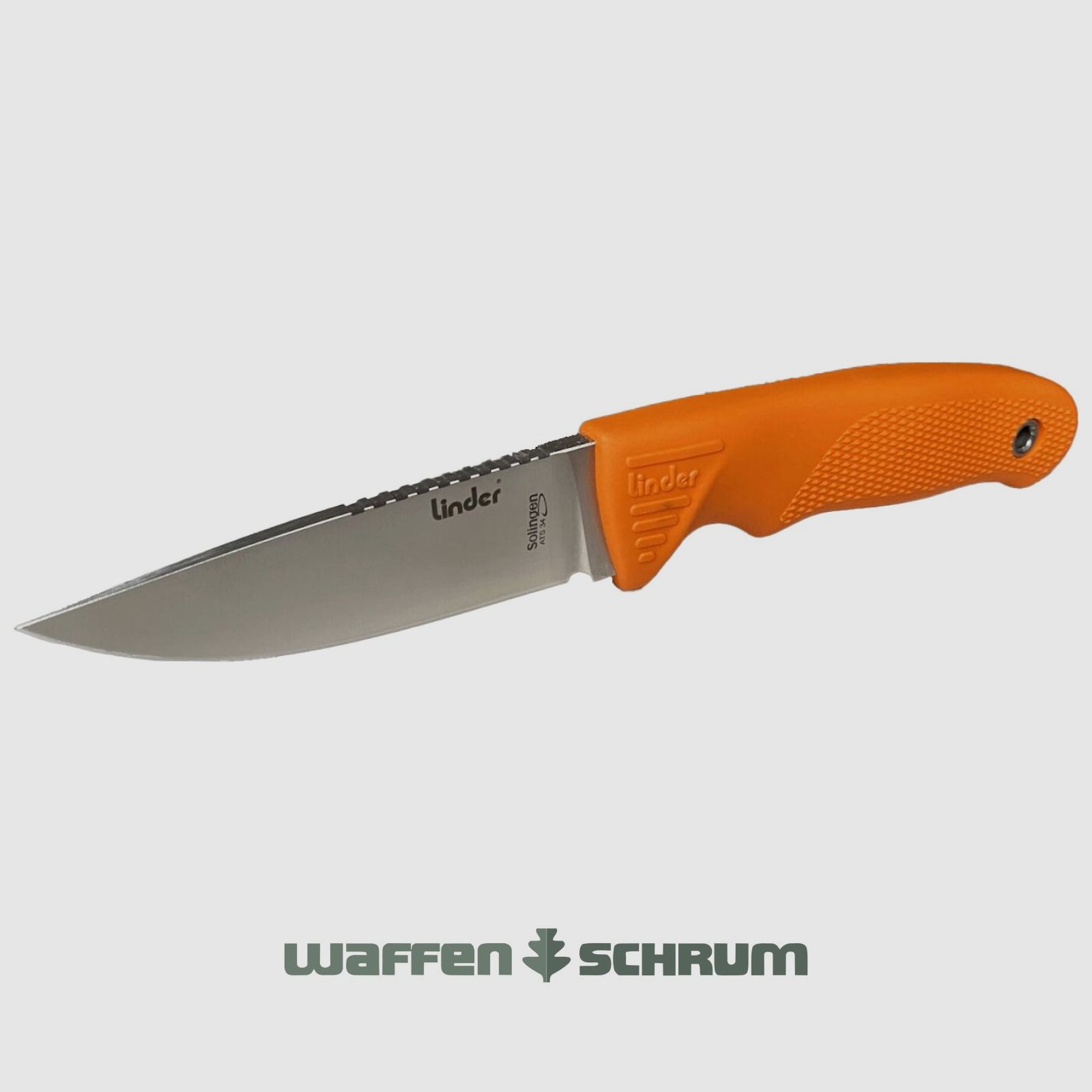 Linder Super Edge 1 ATS 34 Arancione Lunghezza lama: 9,5 cm Linder Fodero in pelle
