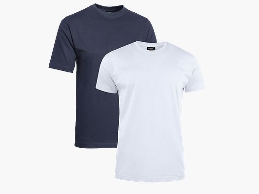 Clique T-Shirt 2er-Pack blau/weiß