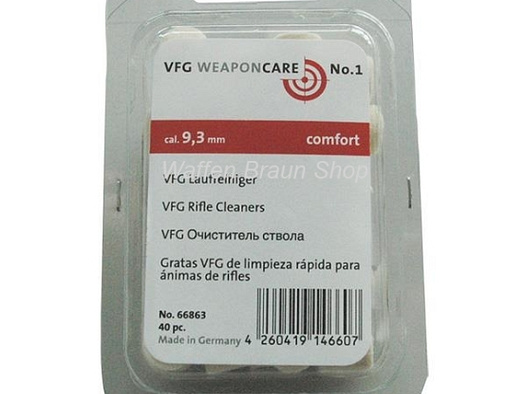 VFG Laufreiniger "comfort" für Langwaffen  9,3mm . Die Laufreiniger bestehen aus reinem Merino-Woll