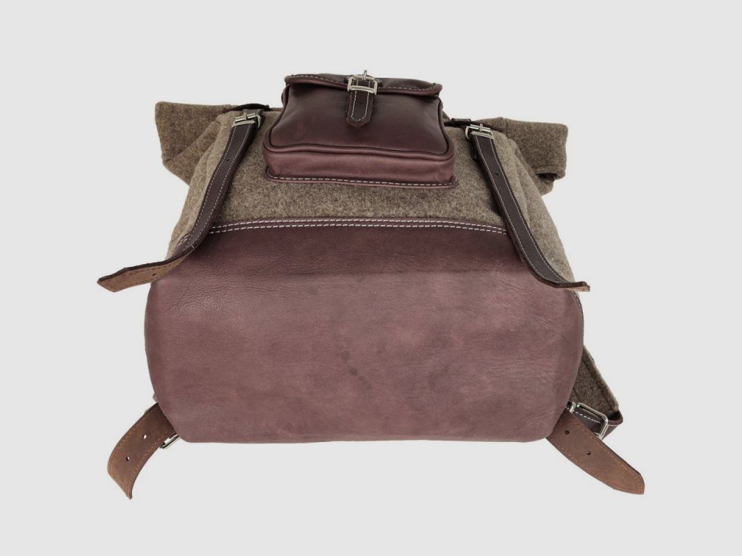 Sac à dos roll-top AKAH en feutre de laine, image 7 sur 9