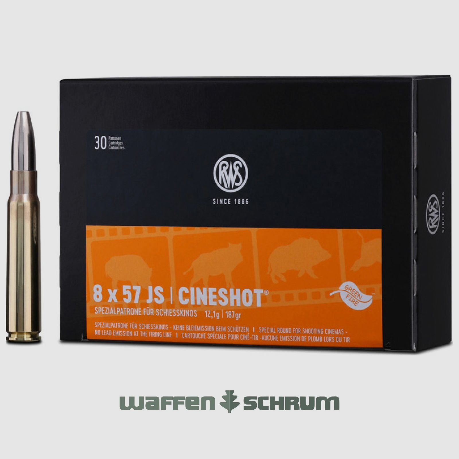 RWS Cineshot 12,1g - 187gr 8x57JS 30er Pck.
