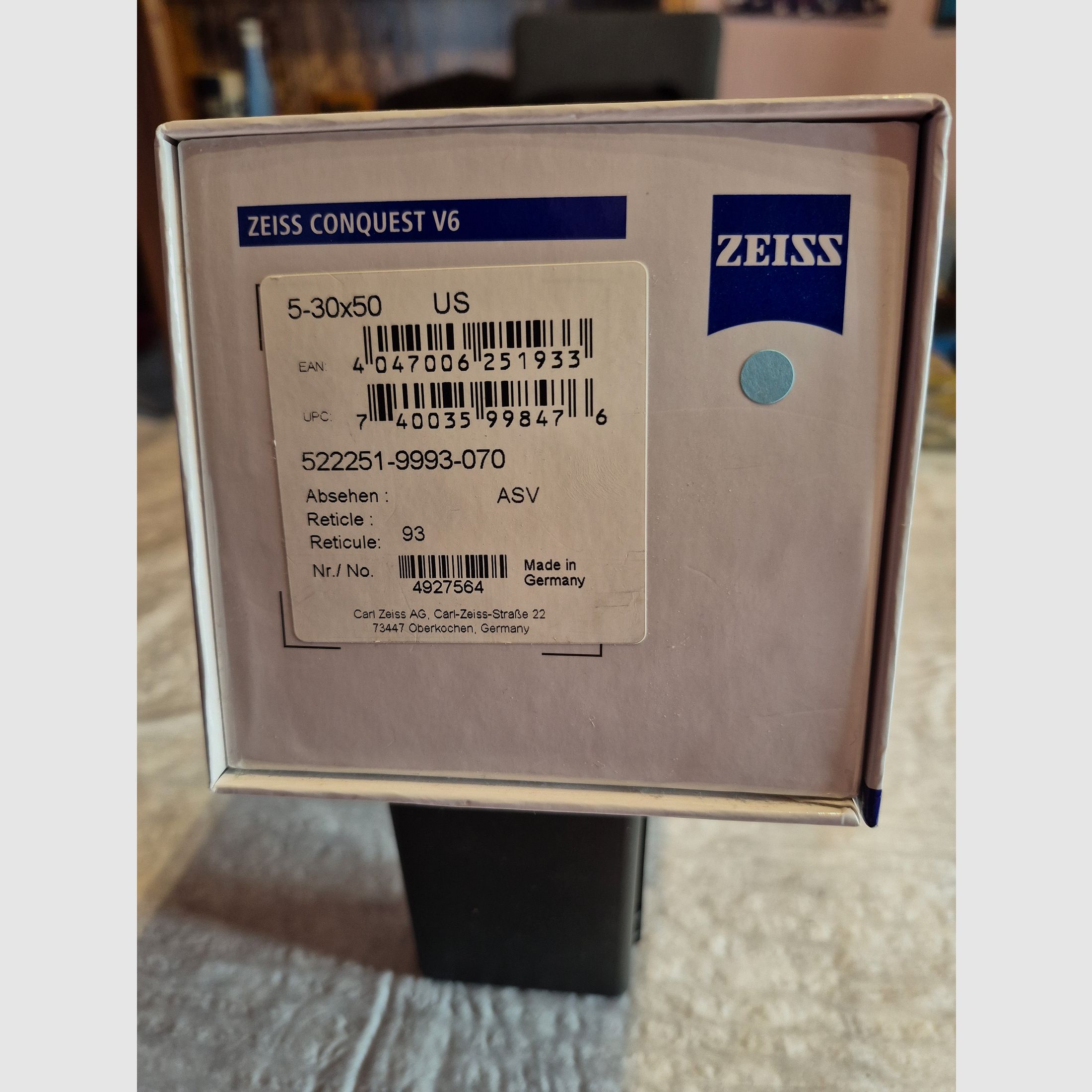 Zeiss Conquest V6  5-30 x50 ASV  Absehen 93  neuwertig