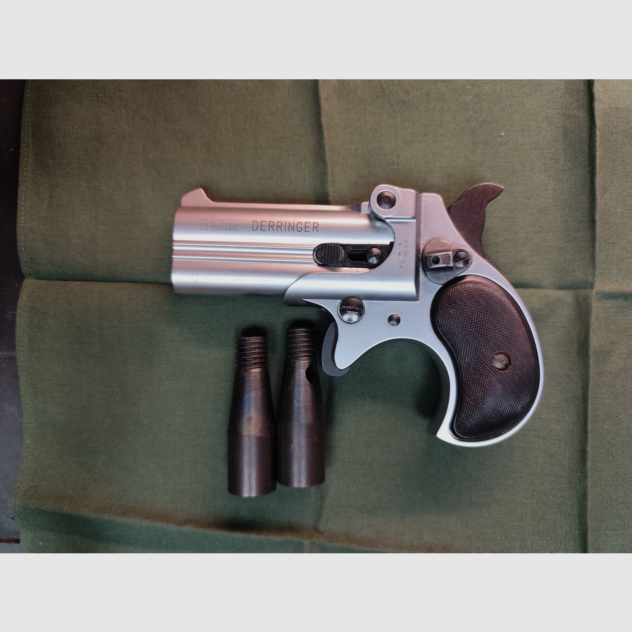 Röhm Derringer 9mm Knall Acero Inoxidable Nuevo