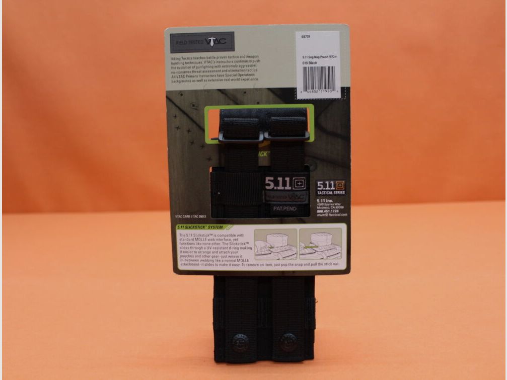 5.11 5.11 Single Mag Pouch w/ Cover (58707) 019 Black Magazine Pouch