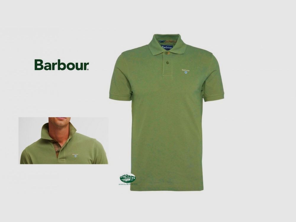 BARBOUR Polo Herren Baumwolle Piqué grün