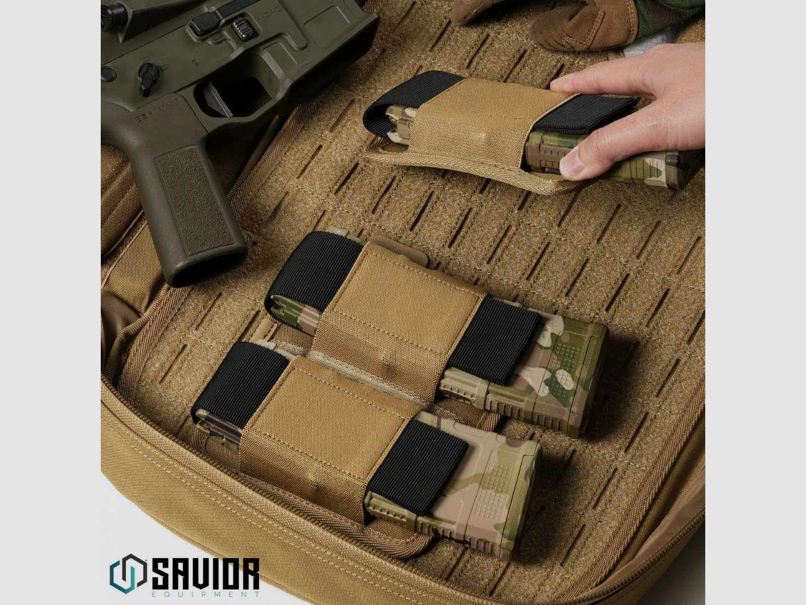 Savior – Magazijnhouder voor AR-15/AK-47, 3 vakken – TAN – MP-TNS-RIFXTPE-TN, afbeelding 4 van 5