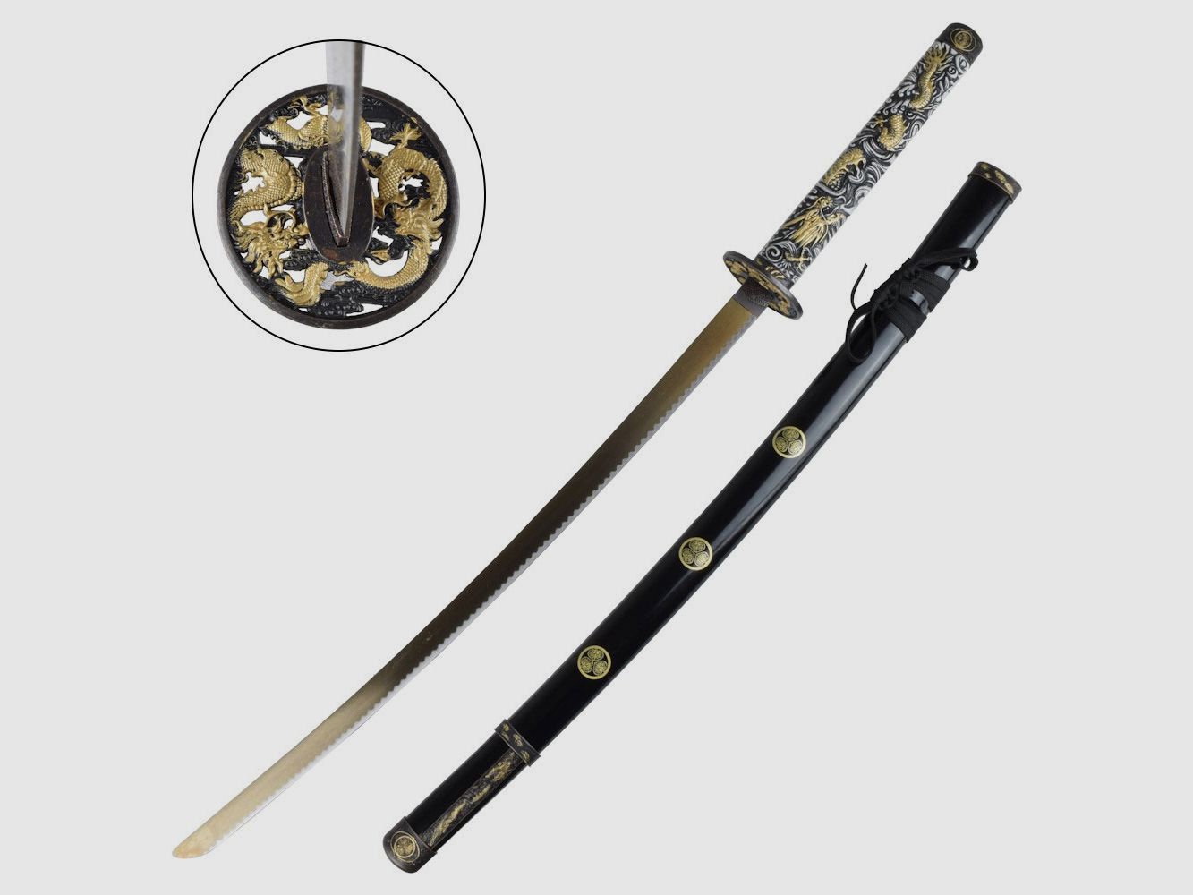 Katana Suiro złoty w tym lakierowana drewniana Saya