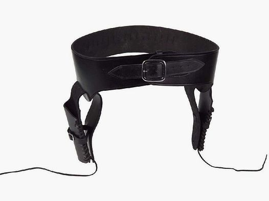 Revolvergurt, Leder, 2 Taschen