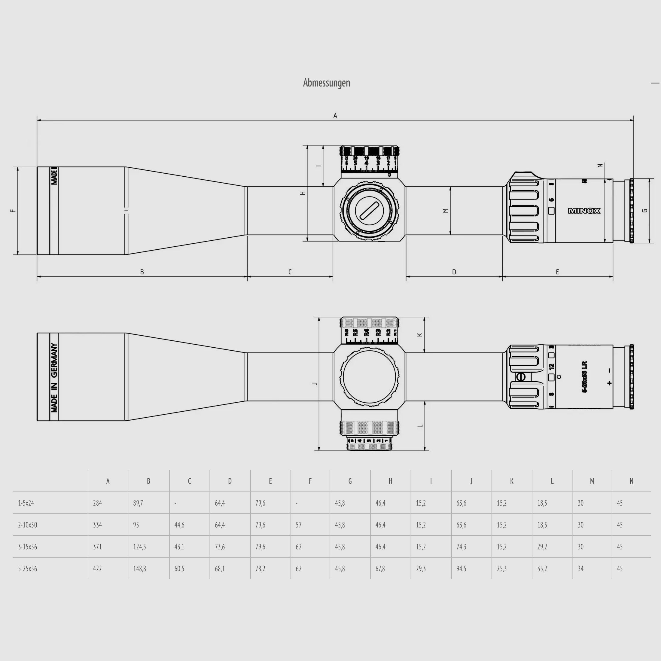 MINOX 80107665 Zielfernrohr Long Range 5-25x56