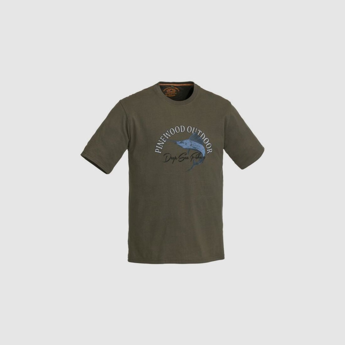 Pinewood T-Shirt Fish 2018 Khakigrün
