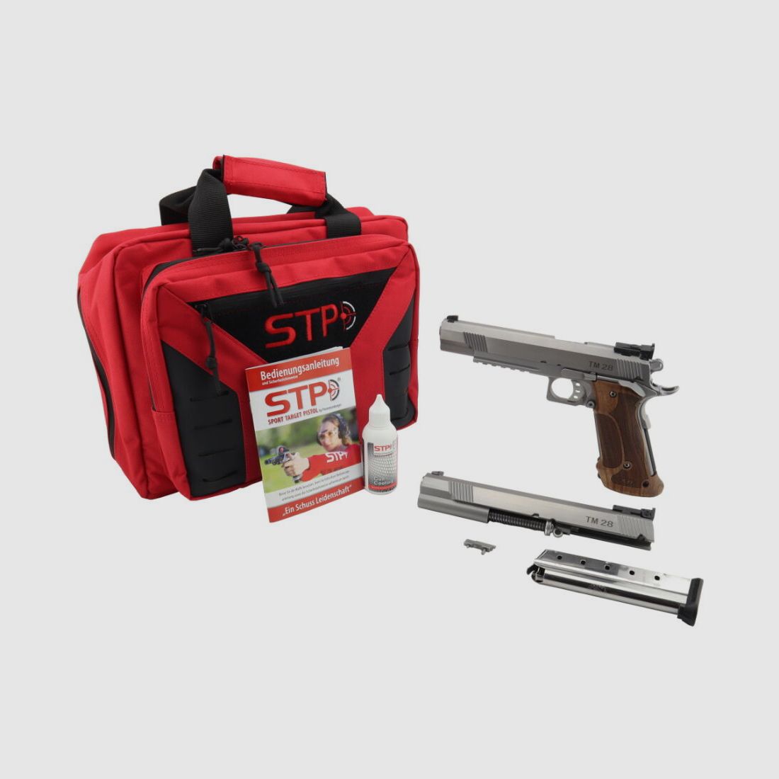 STP TM 28 6.0 mit Nill Match-German-Master Griff und TM 6.0 Wechselsystem 9mm Luger und BOMAR Visierung