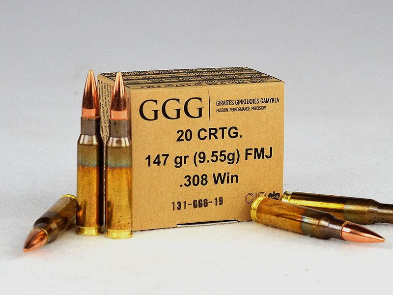 GGG .308 Winchester, GPX FMJ 147 grs 1 verpakking (20 schoten à €0,79*)