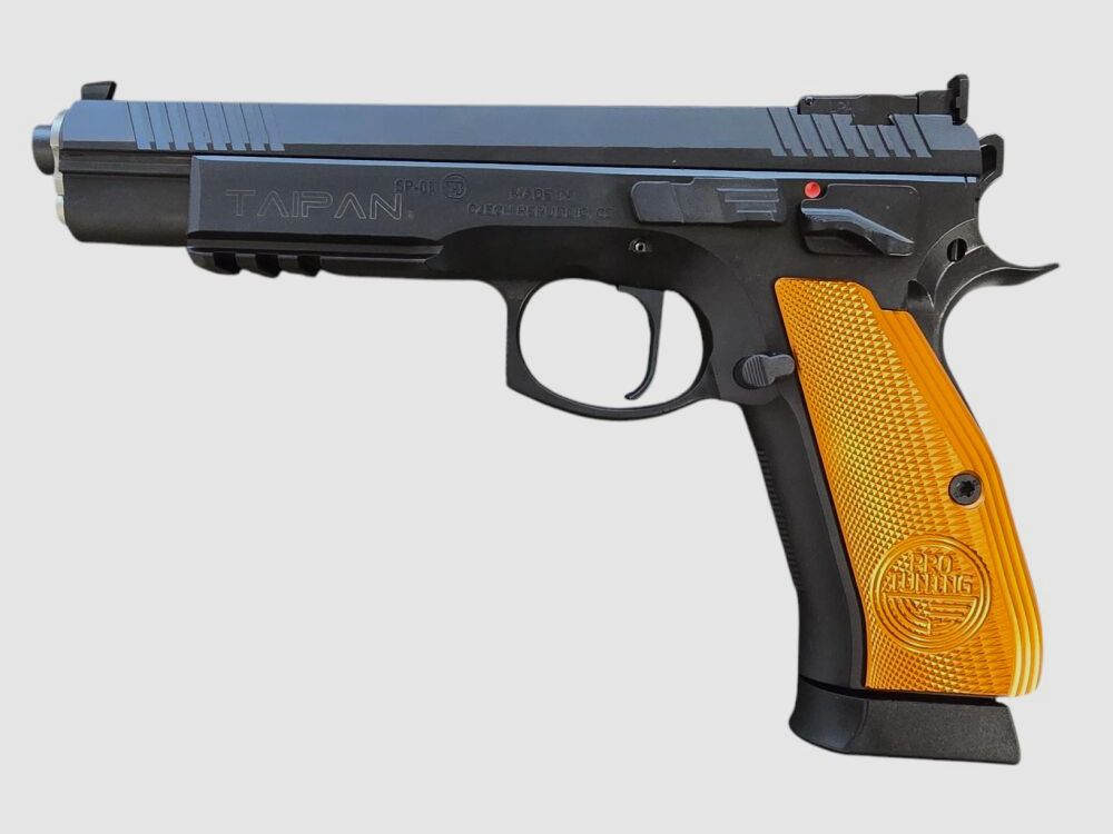 CZ 75 Pro Tuning Pistool Taipan Oranje - 9mm Pistool - halfautomatische pistool Aangepast precisie monster in 9mm Luger - direct beschikbaar