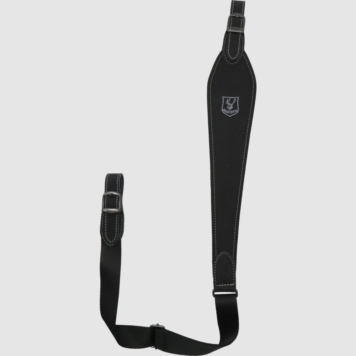 Riserva - Schulterriemen für Karabiner aus schwarzem Carbon-Leder, Bild 1 von 3