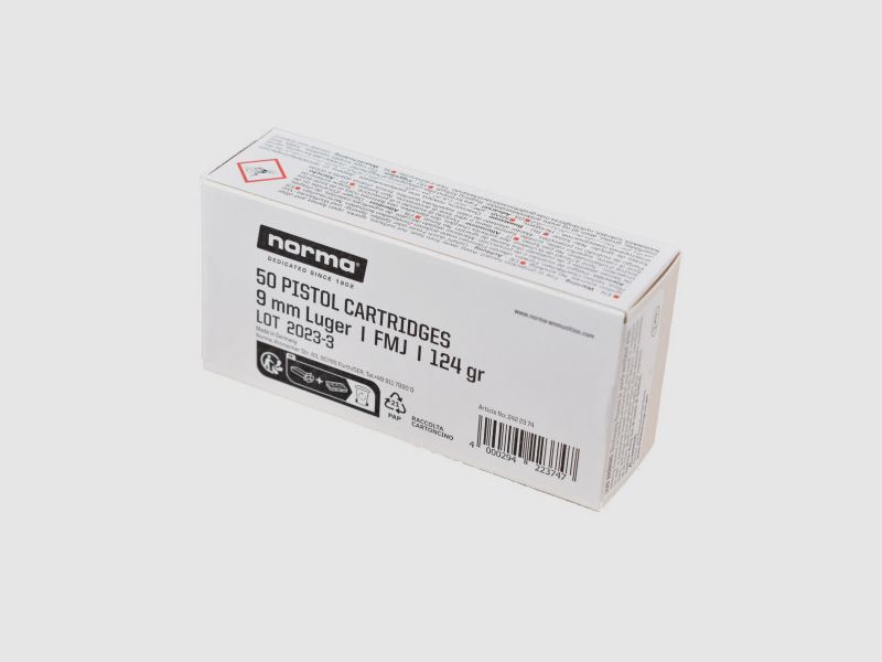 Norma 9mm Luger FMJ 124 gr (50 Stk.)