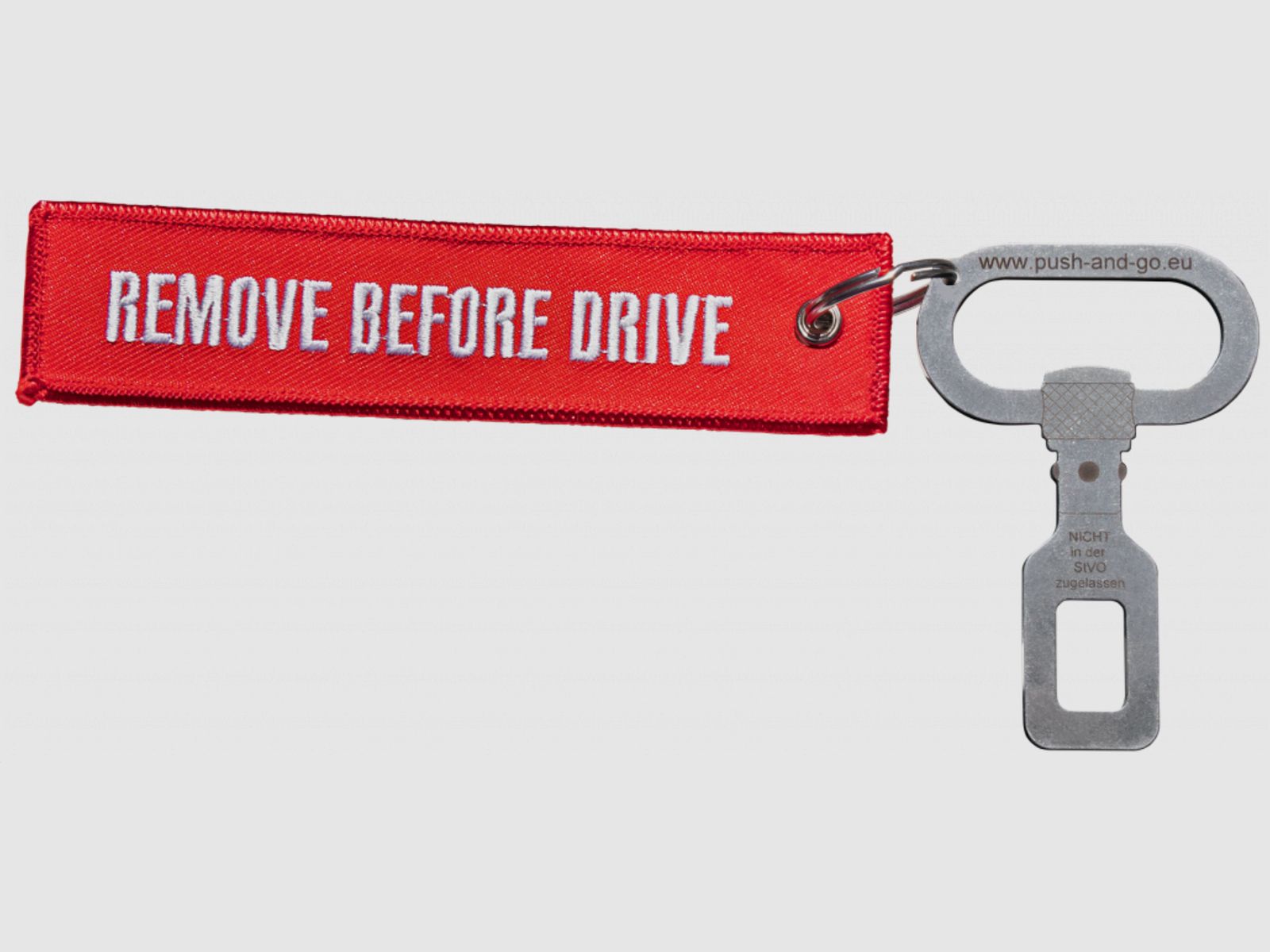 HALDER 22330.0981 Push & Go seat belt buckle adapter with warning flag