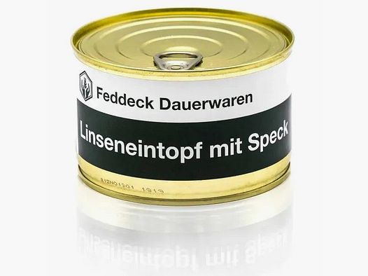 Feddeck Dauerwaren Fertiggericht Dose Linseneintopf mit Speck 400g