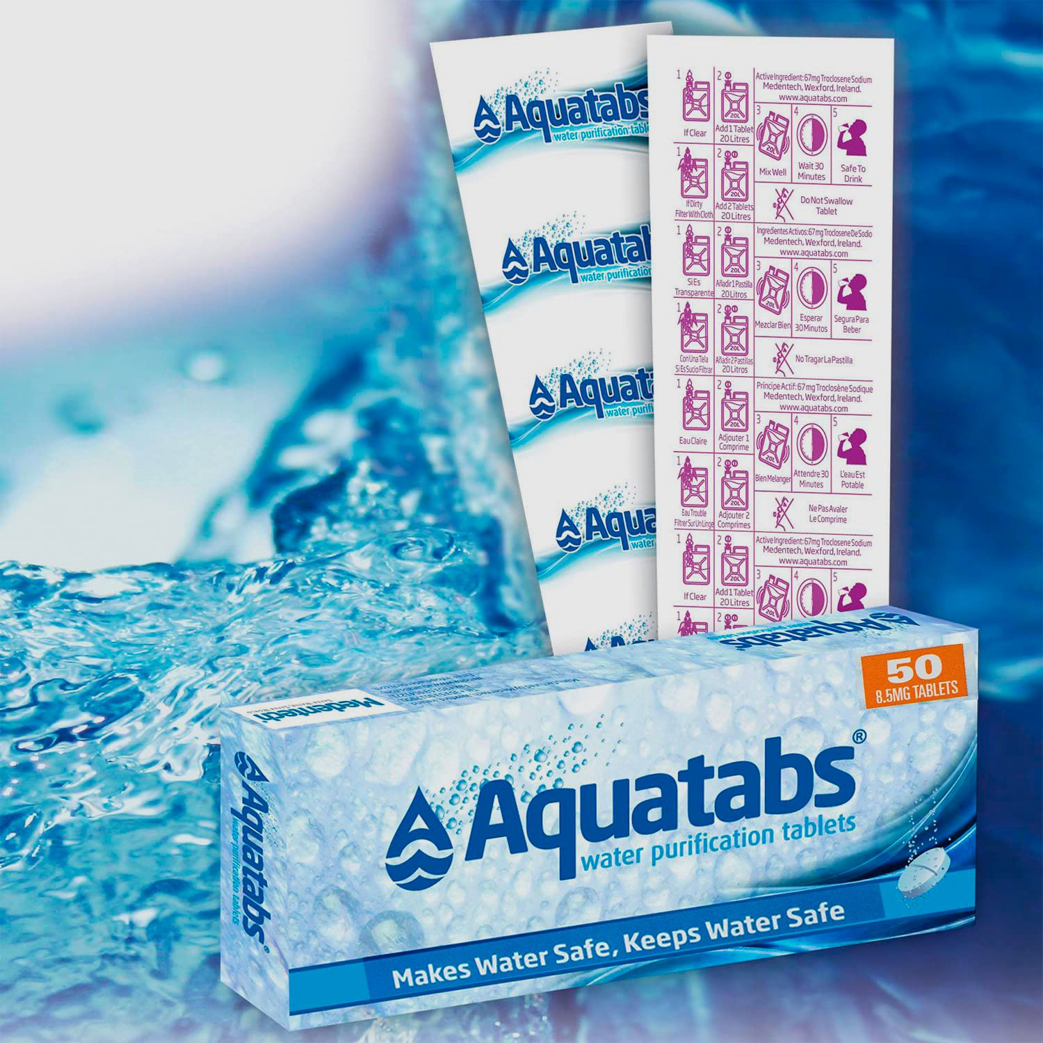 Aquatabs WATER PURIFICATION TABLETS (50 pcs.)
