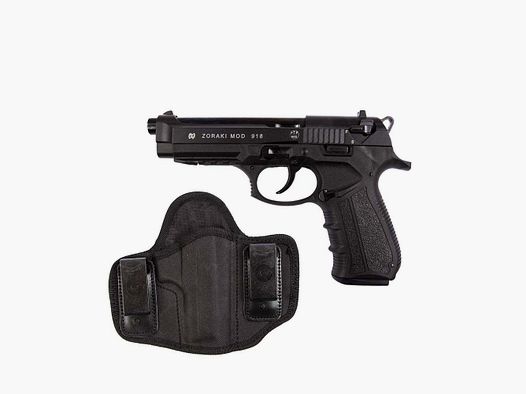 Divers 918-P blank pistol blued 9mm PAK holster set
