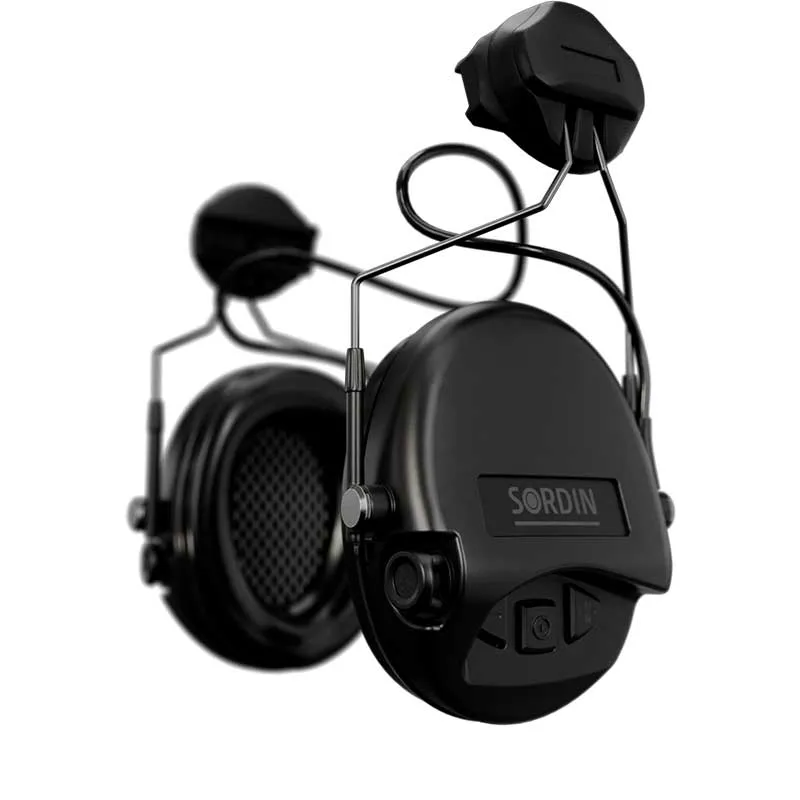 Sordin Supreme MIL AUX earmuffs with adapter for mounting on ARC rail – black – 72308-04-S, image 1 of 5