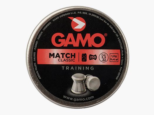 Flachkopf Diabolos Gamo Training Match Classic Kaliber 5,5 mm 1,0 g geriffelt 250 Schuss