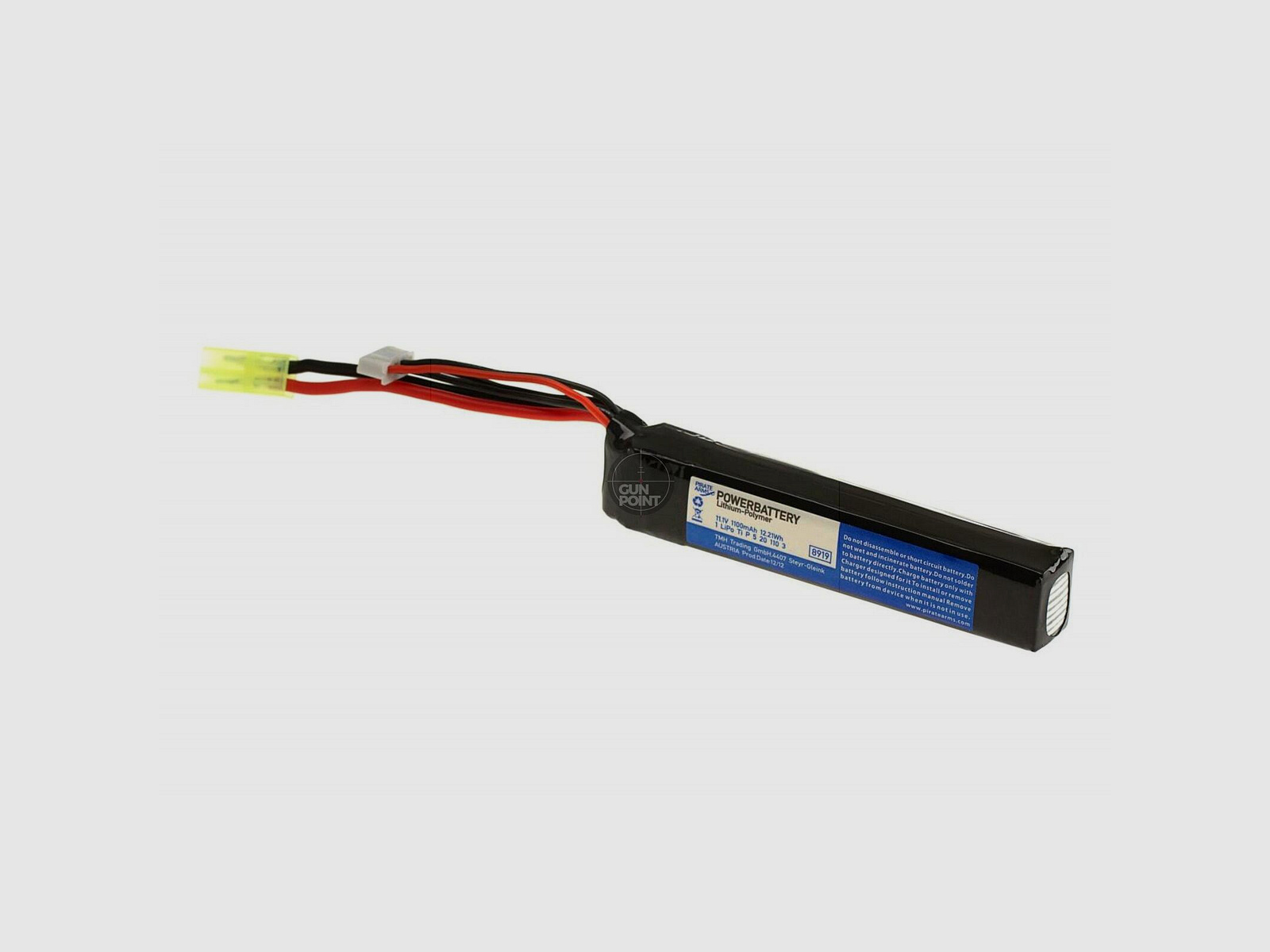 Pirate Arms LiPo 11.1V 1100mAh 20C Stock Tube Type Mini Tamiya-Schwarz