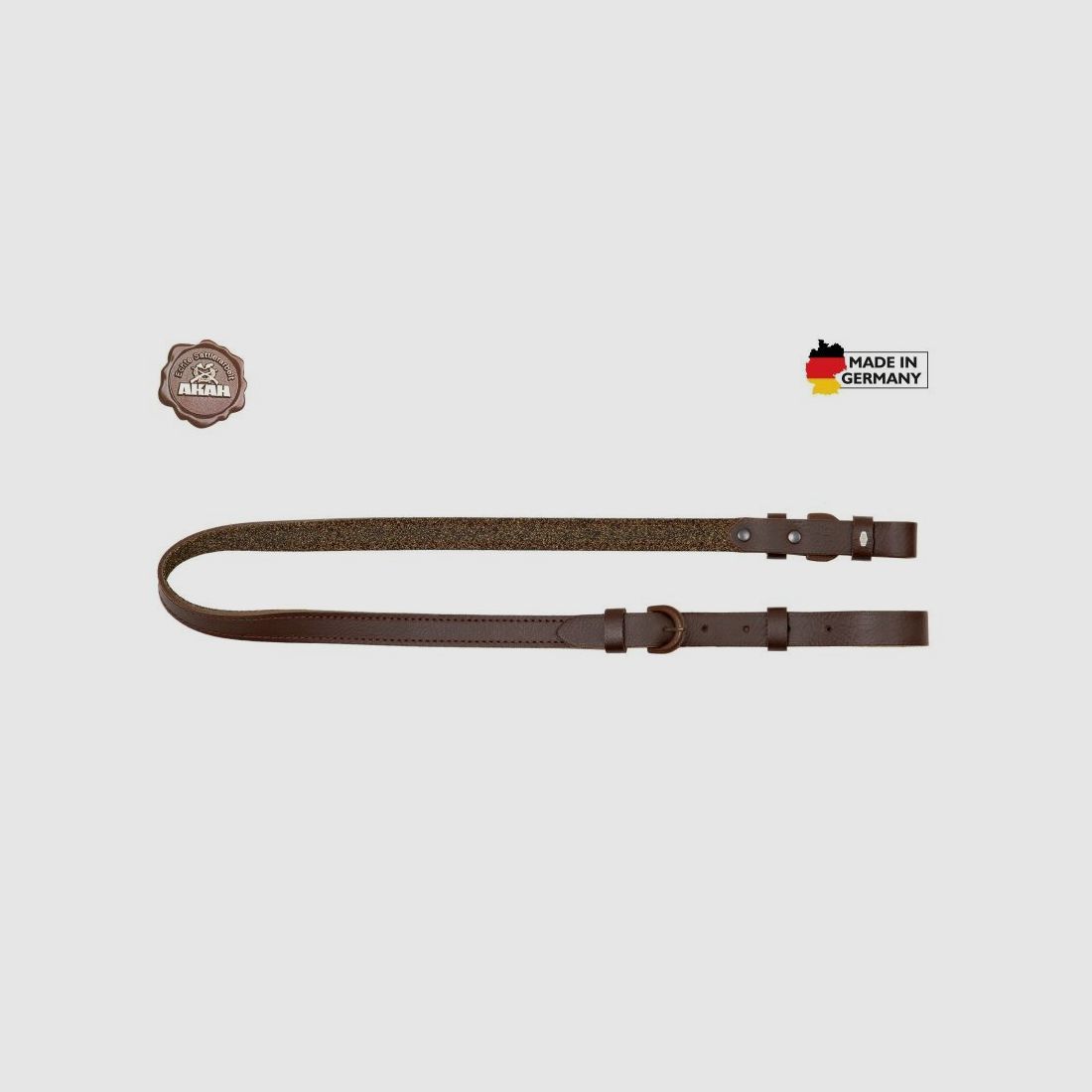 AKAH Gewehrriemen Büffelleder mit Kork-Gummi Unterlage