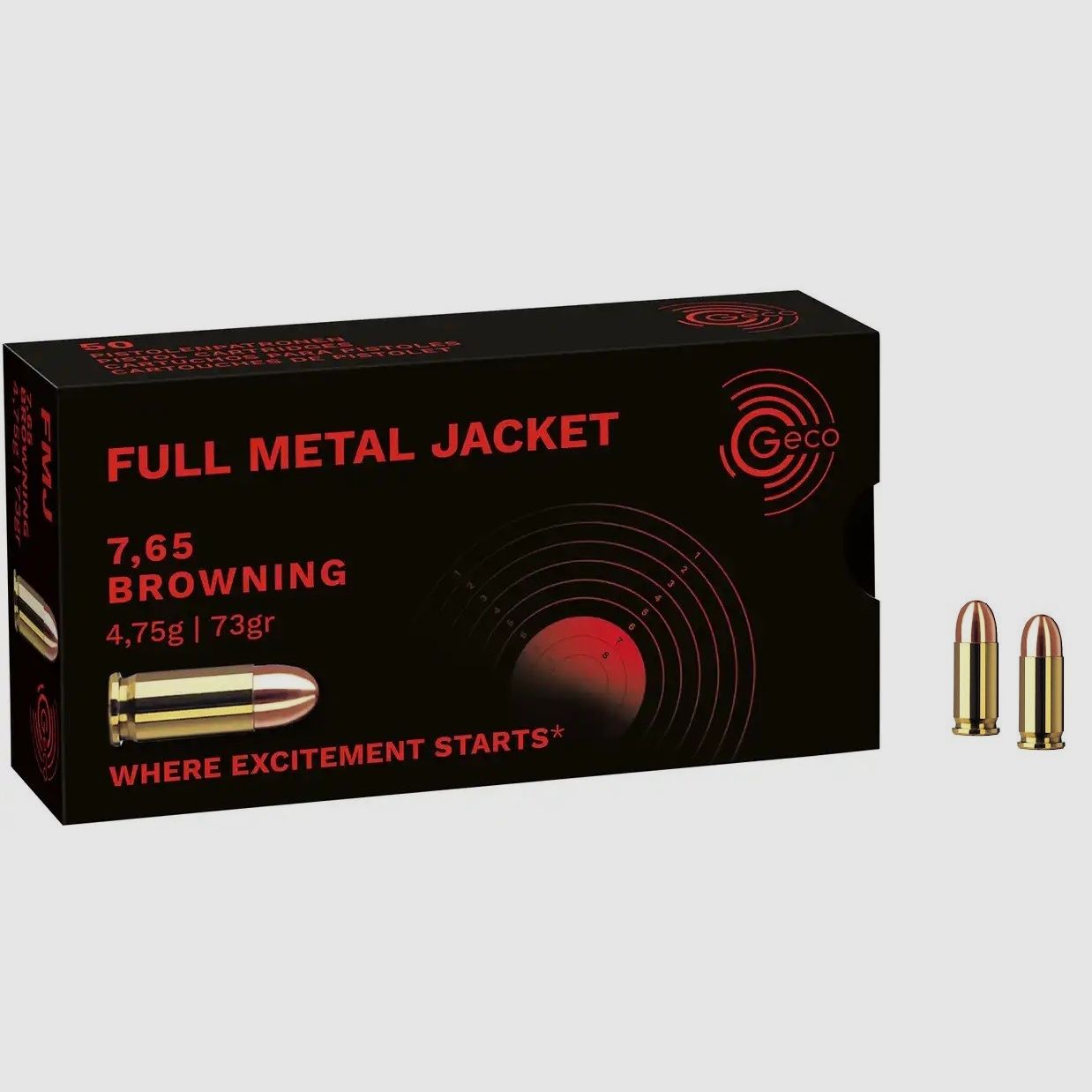 7,65 / 32 ACP FMJ GECO (Packung mit 50)