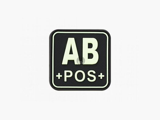 Bloodtype Square Rubber Patch AB Pos
