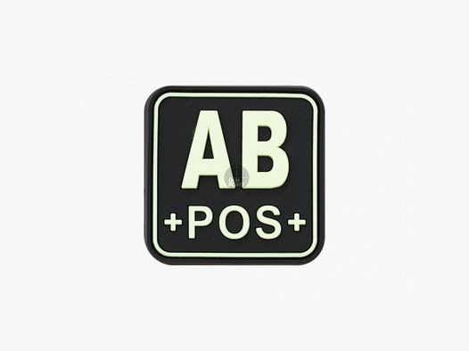 Bloodtype Square Rubber Patch AB Pos