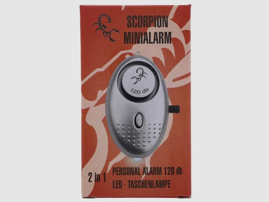 Scorpion personal alarm 120 db silver