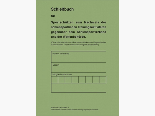 Schießbuch | Schiessbuch für Sportschützen - Motiv BW Style