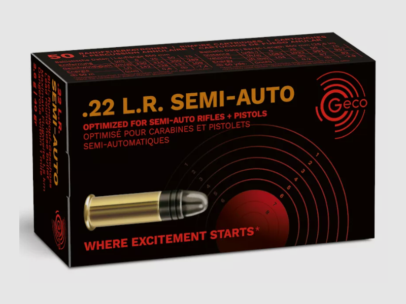 Munición Geco .22 LR 2,6 g 40 GR Semi-Auto
