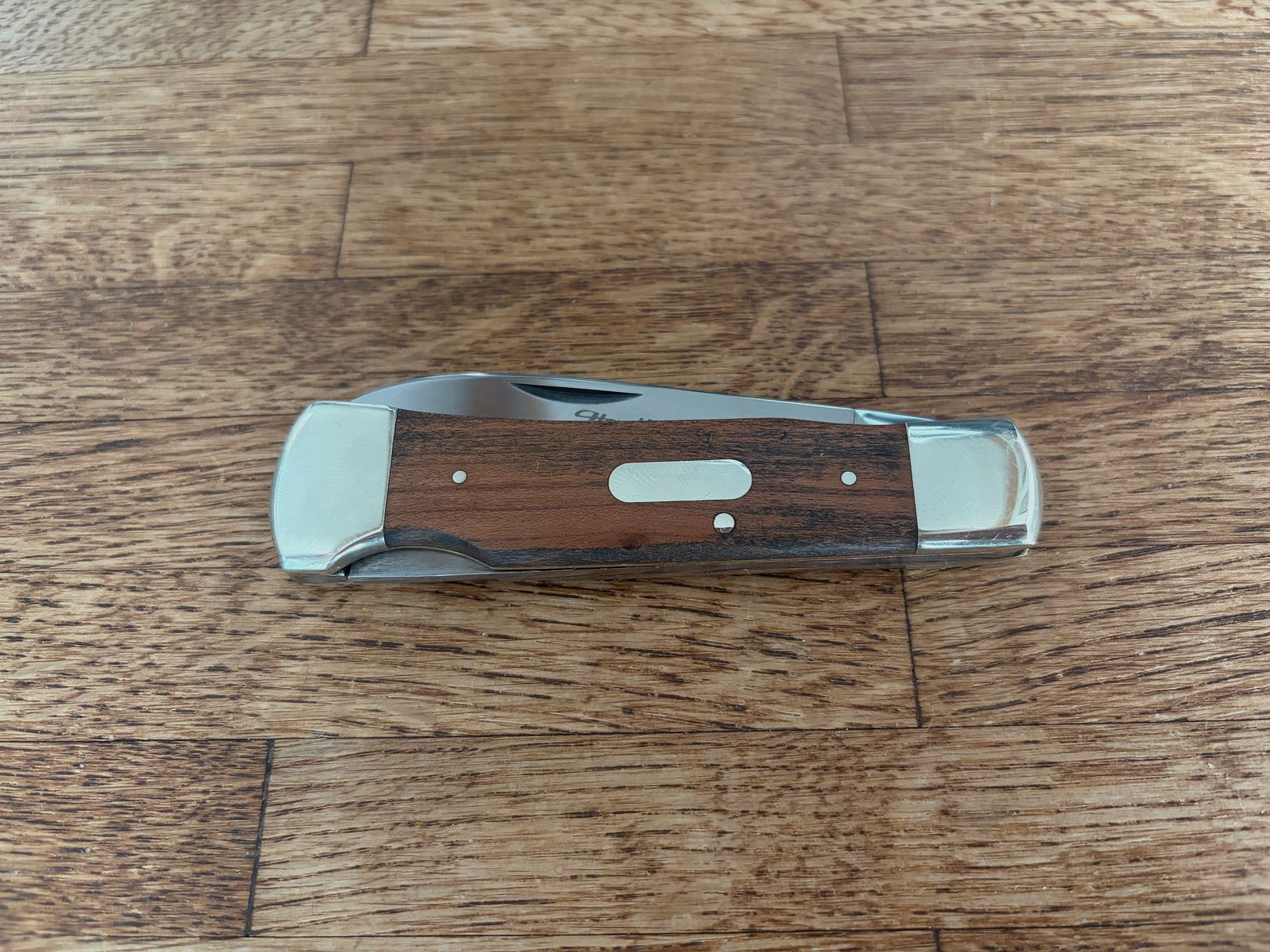 Cuchillo de bolsillo Hartkopf de madera de serpiente – Cuchillo de caballero de Solingen con herrajes de níquel plateado