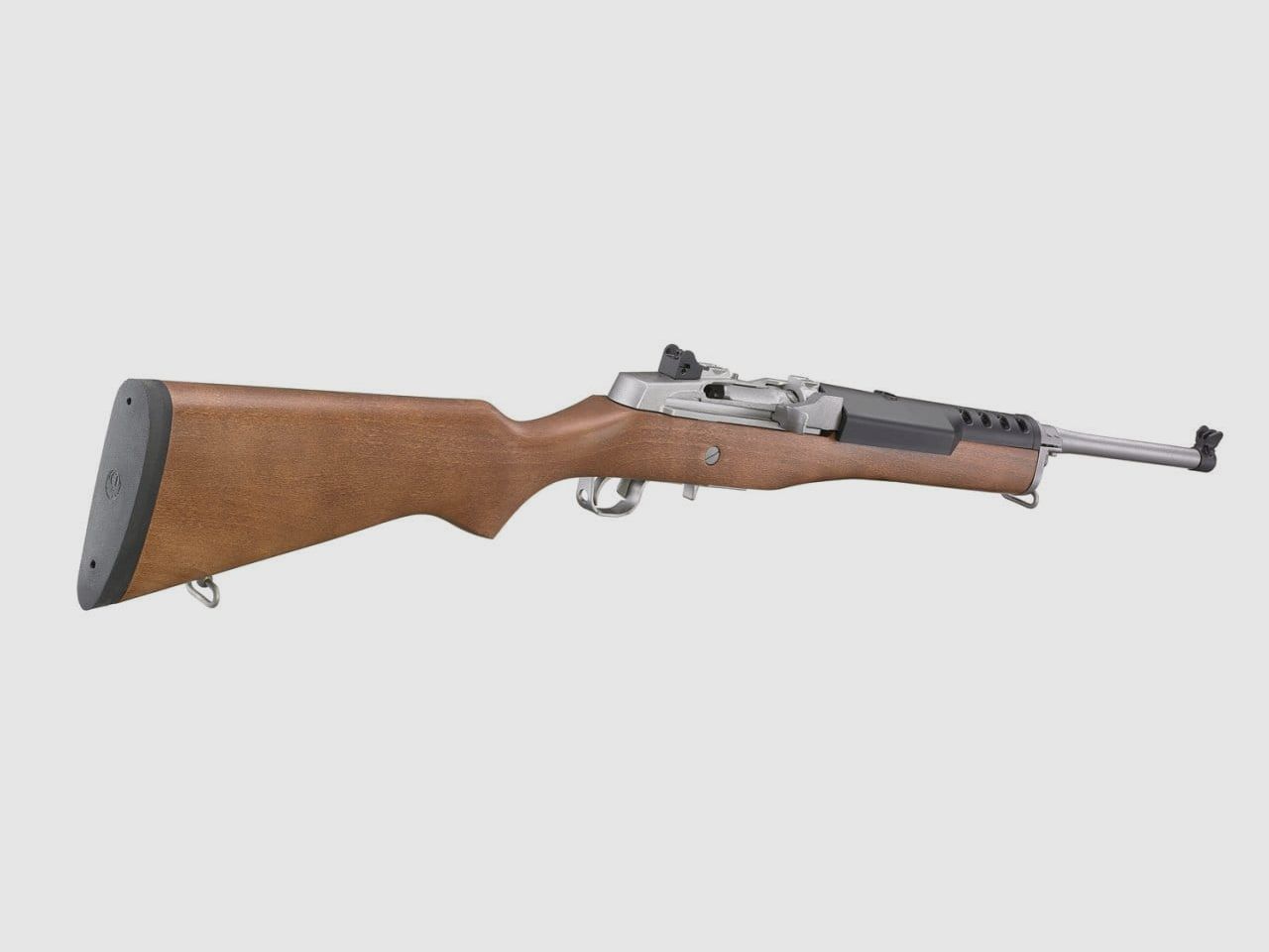 Ruger Mini 14 Ranch Rifle carabine semi-automatique en acier inoxydable avec crosse en bois cal. .223 Rem., image 3 sur 5