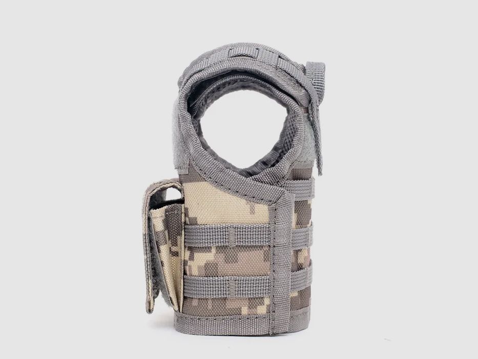 Mini Tactical Schutzweste mit Fronttaschen für Bierflasche / Weinflasche / Thermosflasche - Digital-ACU