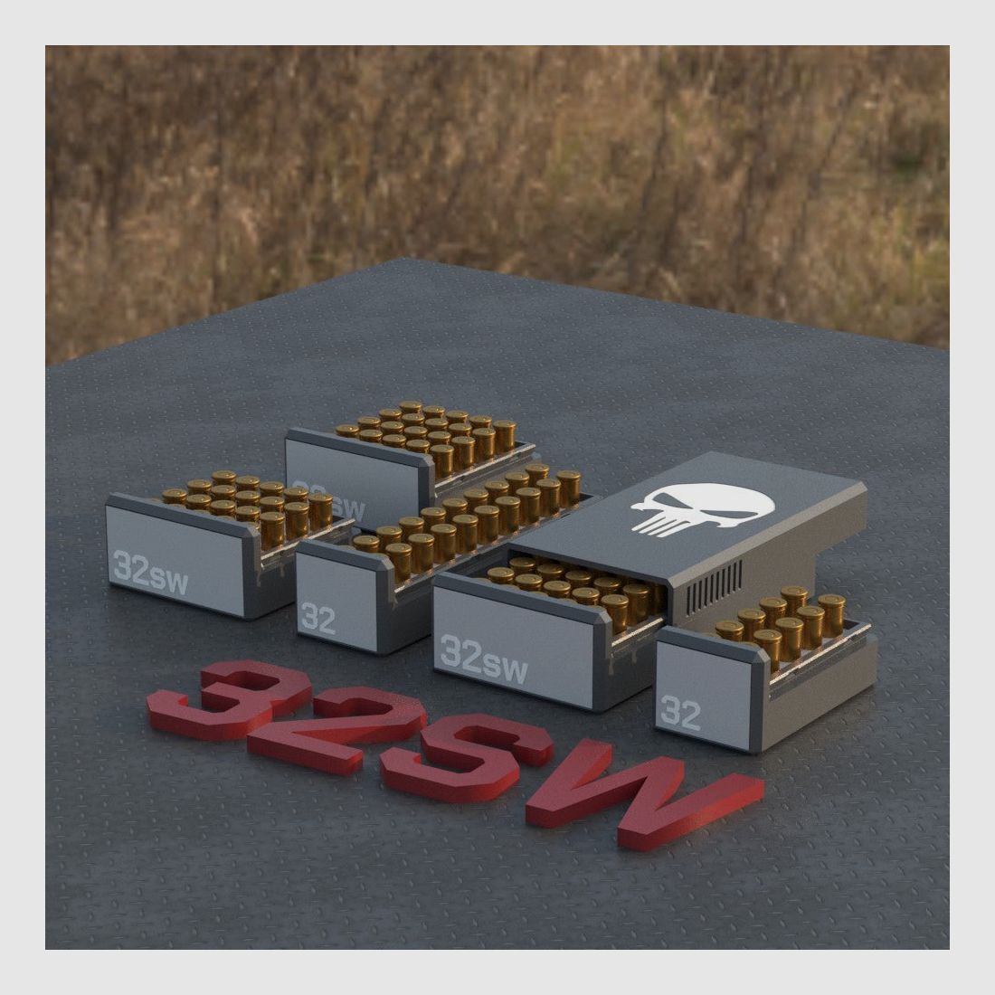 Filamelt Munitionsbox / Ammo .32 SW Long – Patronenbox für 50 Schuss, Made in Germany