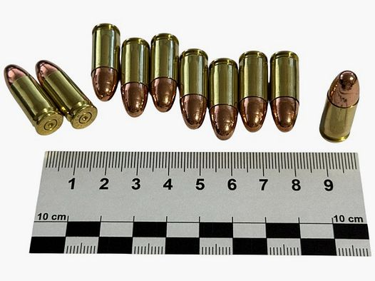 10 pièces de munitions déclassées 9x19 / 9mm Parabellum