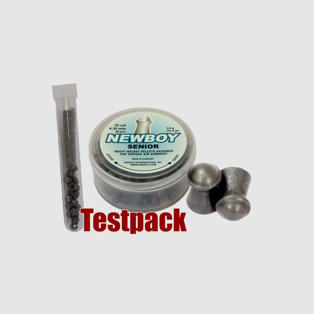 Testpack Rundkopf Diabolos Skenco Newboy Senior Dome Kaliber 6,35 mm 2,0 g glatt 10 StĂĽck