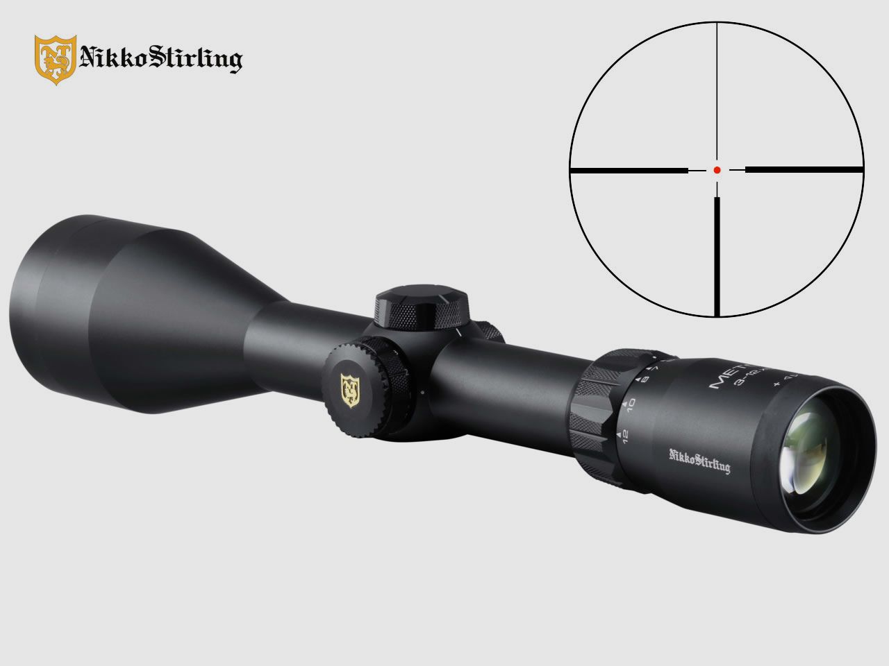 Zielfernrohr Nikko Stirling Metor 3-12x56 IR, Leuchtabsehen 4-Dot, 30 mm Tubus