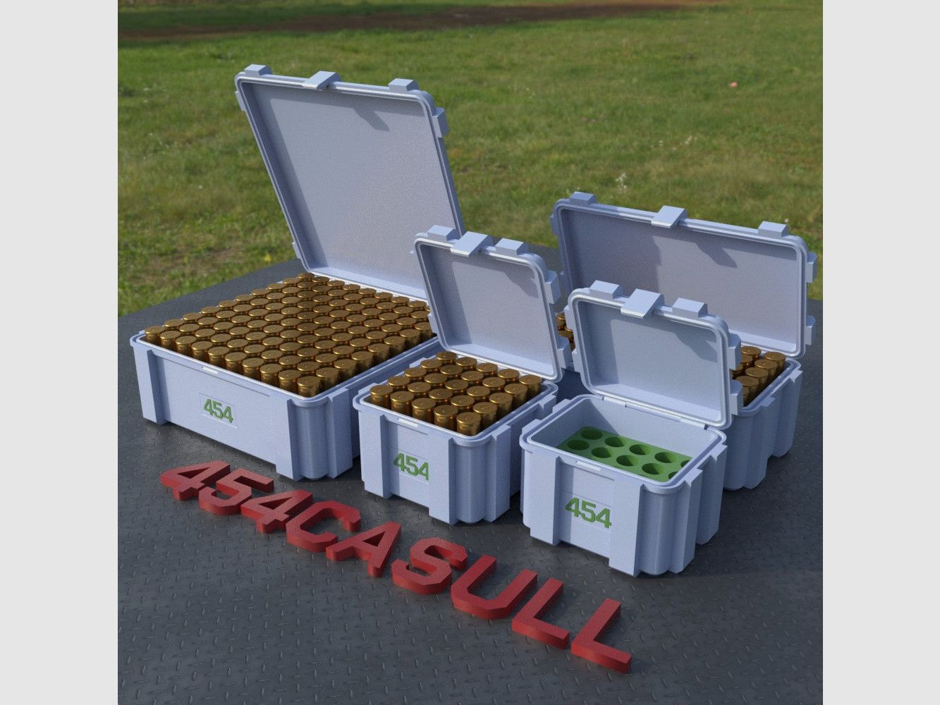 Filamelt boîte à munitions / .454 Casull / 'couvercle rabattable' / boîte à cartouches, boîte à munitions, image 3 sur 8