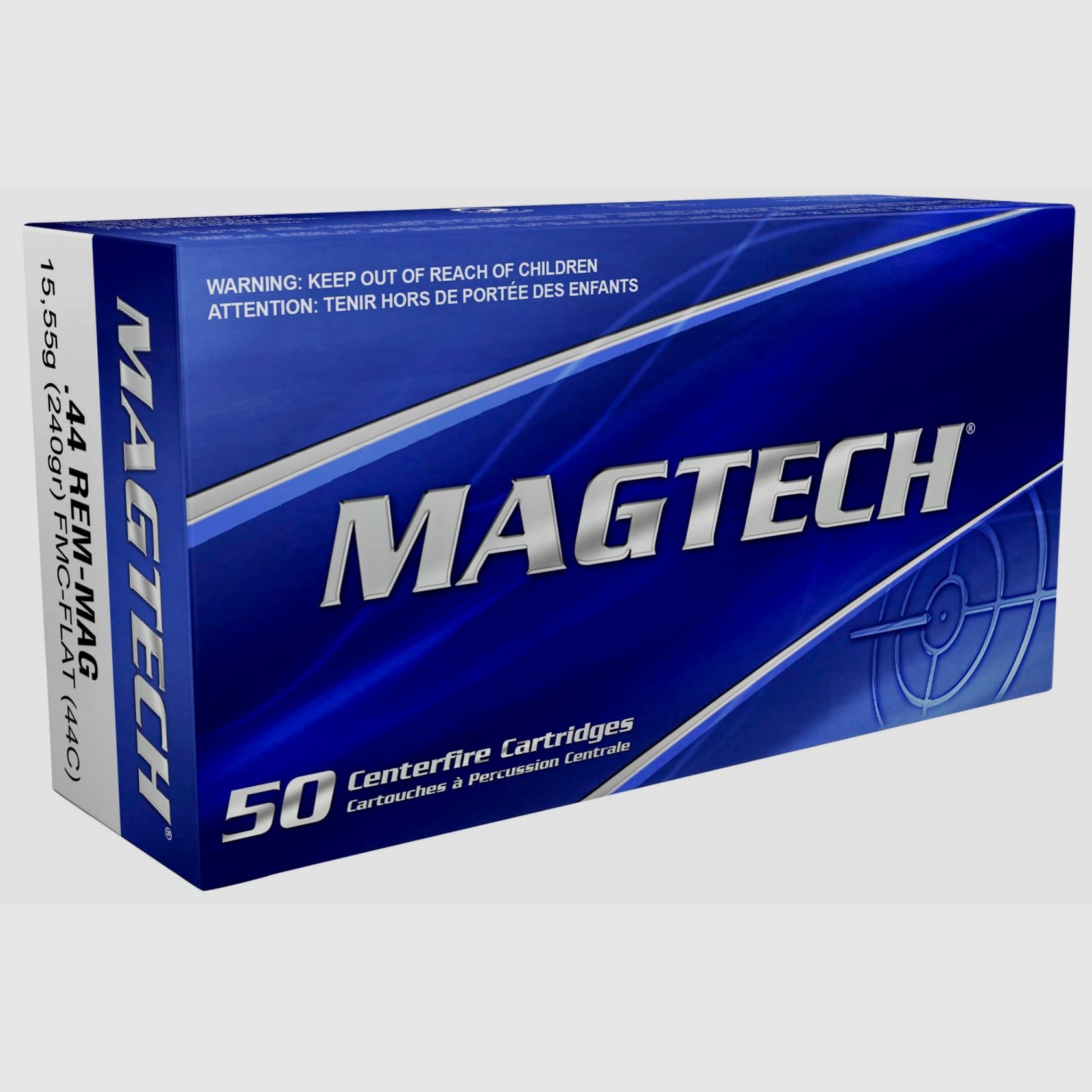 Magtech 144867 .44 Mag. FMJ-Plano 15,55g 240grs. 50 piezas de cartuchos para revólver