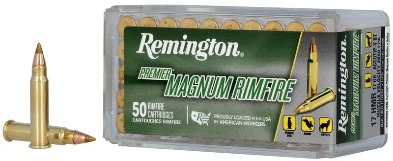 Remington Premier Magnum Rimfire .17 HMR 17GR Accutip-V 50 Patronen