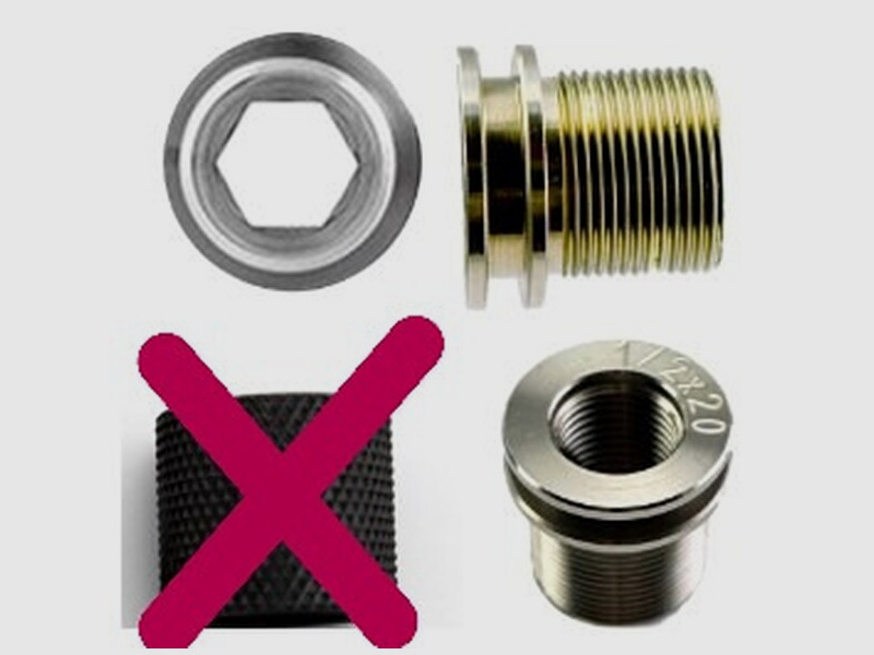 Schalldämpferadapter (WHED-Adapter) M15x1 auf M18x1 und 5/8x24 auf M18x1 (Lauf auf SD)