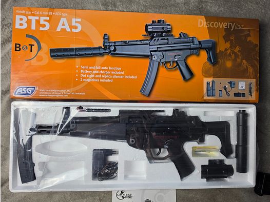 ASG B&T BT5 A5 Airsoft AEG Softair (Cal. 6mm BB) in set completo con accessori OVP