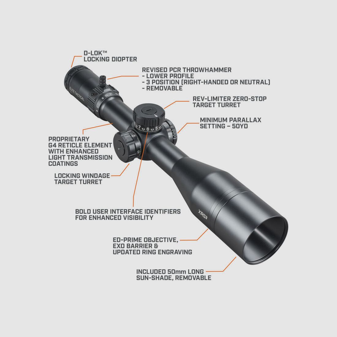 Bushnell Scope Elite Tactical XRS3 6-36x56 Reticle G4P FFP #ETXRS3G4