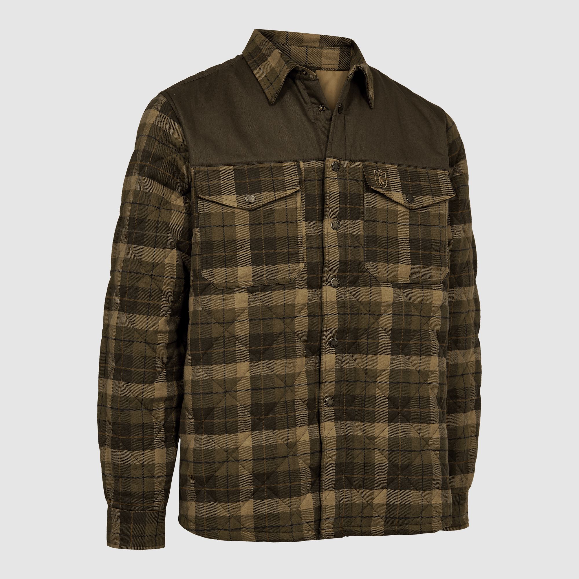 Deerhunter Elbert Padded Shirt Jacket Brown Check 2XL
